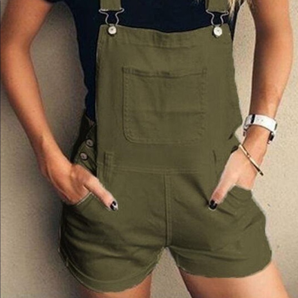 Denim Green Pocket Romper